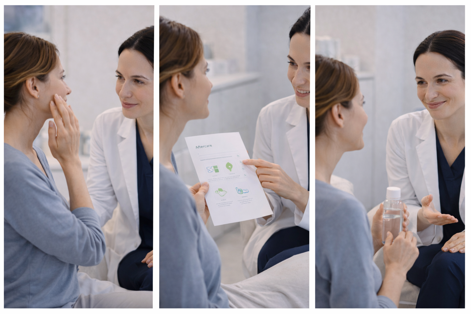 A person receiving aftercare support at Lipo Sculpt